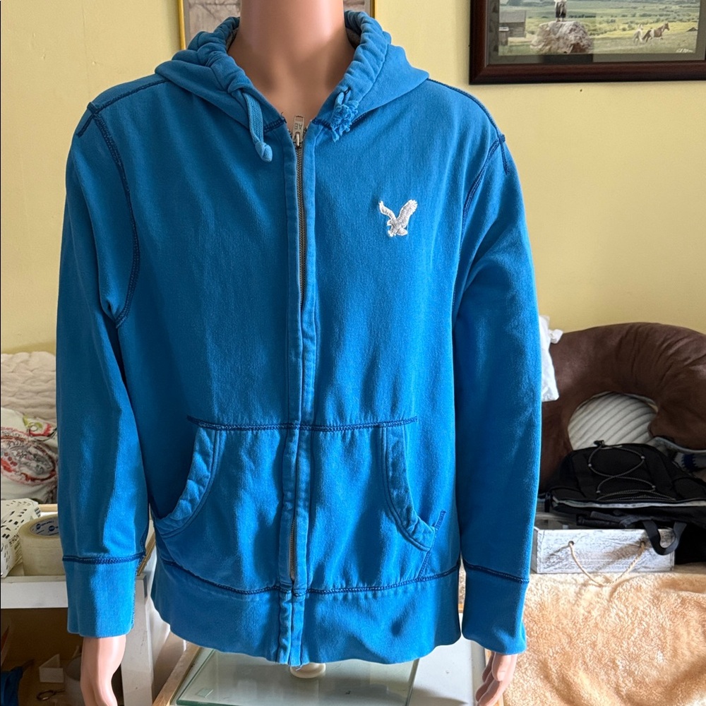 VINTAGE FIT AMERICAN EAGLE XXL BLUE HOODIE